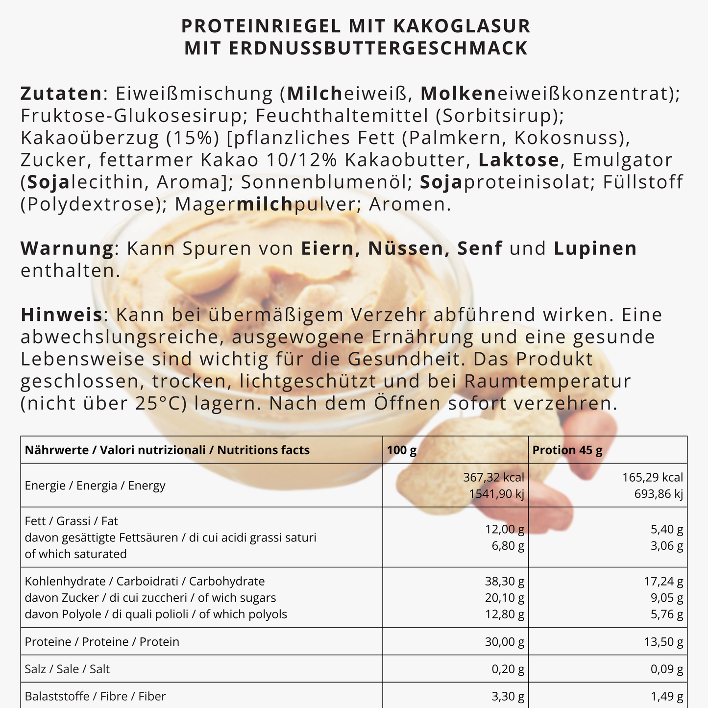 Protein Riegel - Peanut Butter (12 Stk.)