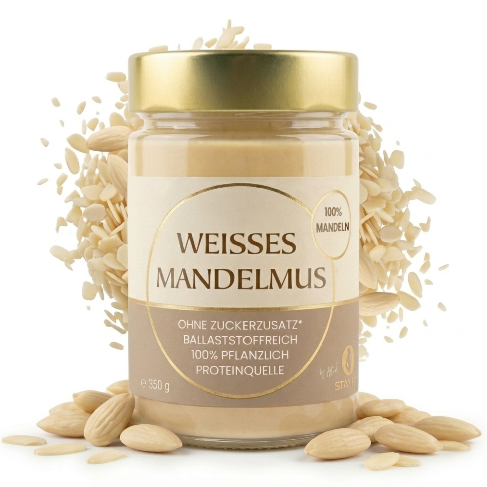 Weißes Mandelmus 350g – 100% Mandeln