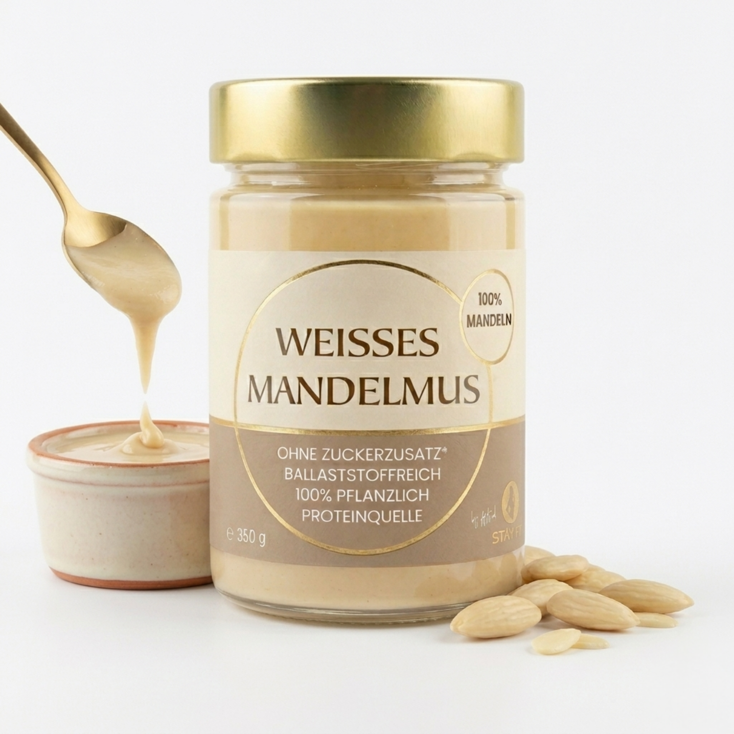 mandelmus aufbewahren Weißes Mandelmus 350g – 100% Mandeln